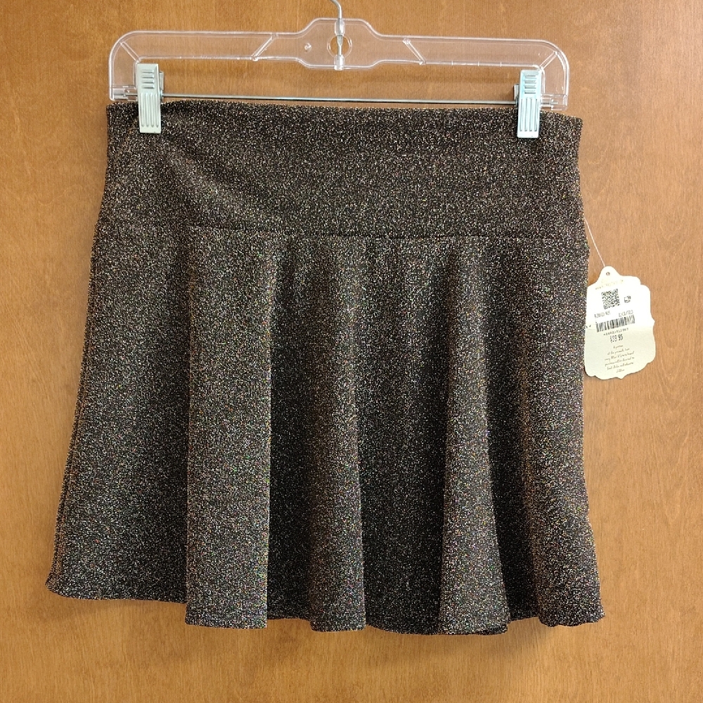 Altar'd State Gold and Black Mini Skirt